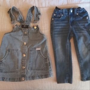 For All Mankind Girls SIZE T2 Dress Romper and Jeans